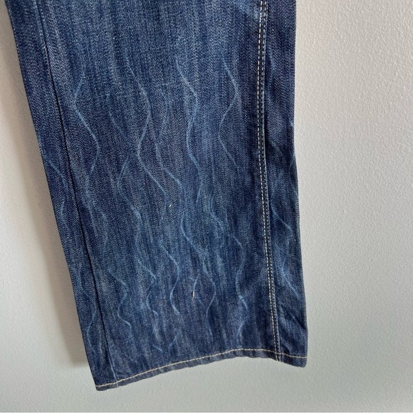 EVISU Indigo Genes Japan Selvedge Denim Jeans Low Rise Bootcut Size 30 Dark Wash - Picture 5 of 15